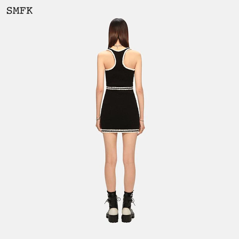 Campus Vintage Knitted Tank Dress Black - Image 3