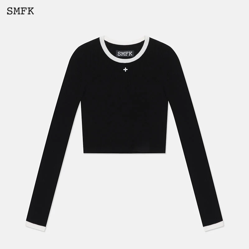 College Classic Woolen Sweater Black - Image 4