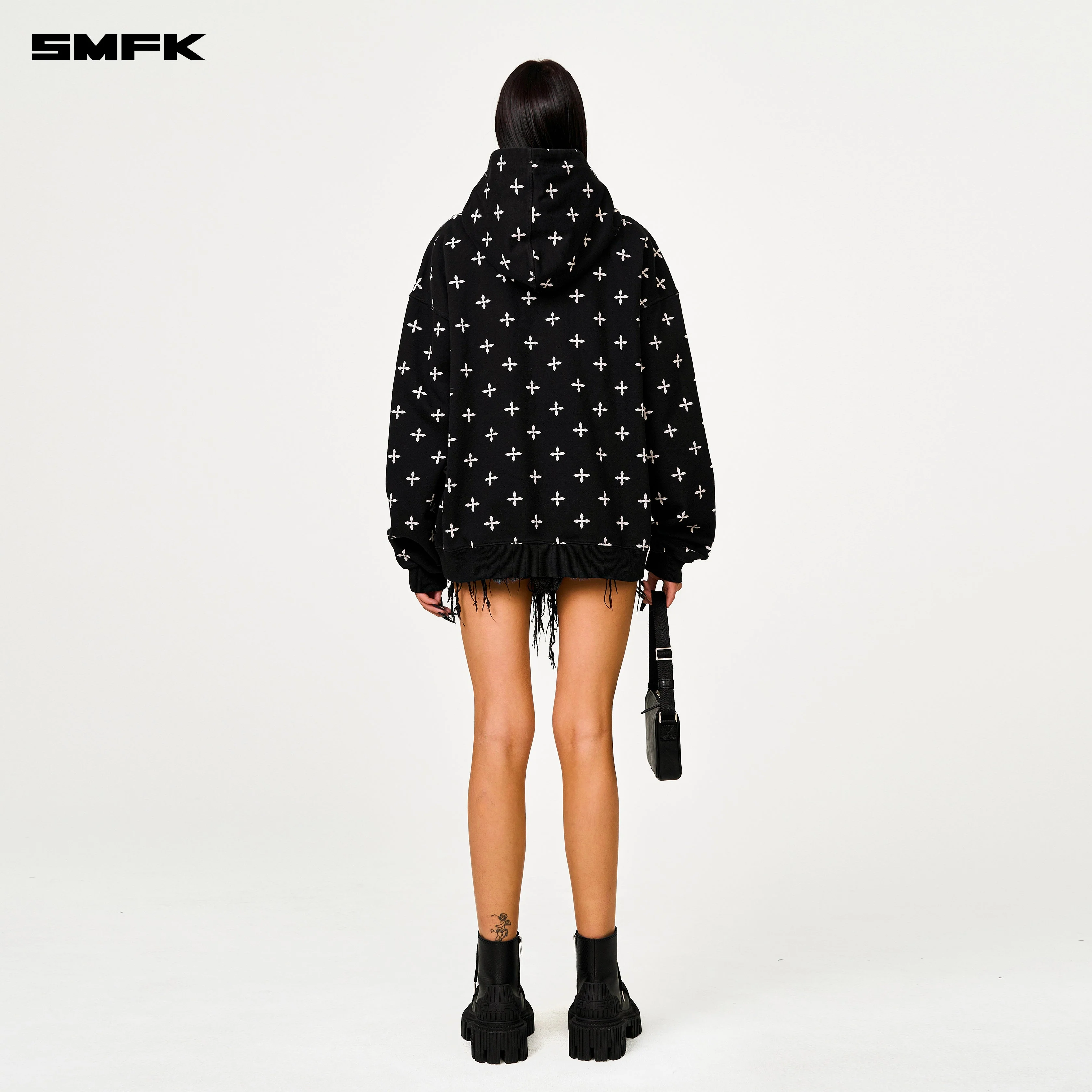 Compass Black Garden Oversize Hoodie - Image 3