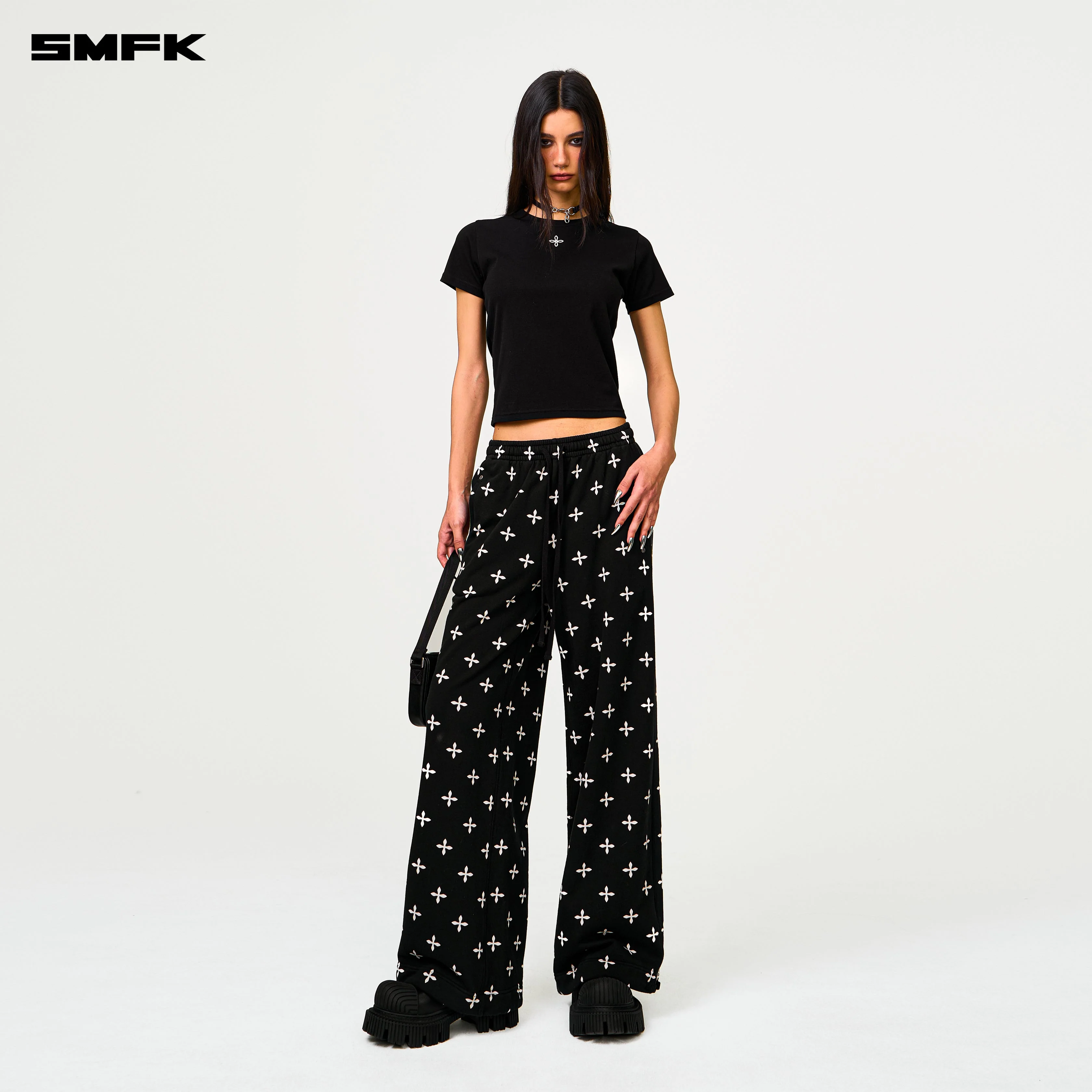 Compass Black Garden Wide-Leg Track Pants - Image 4