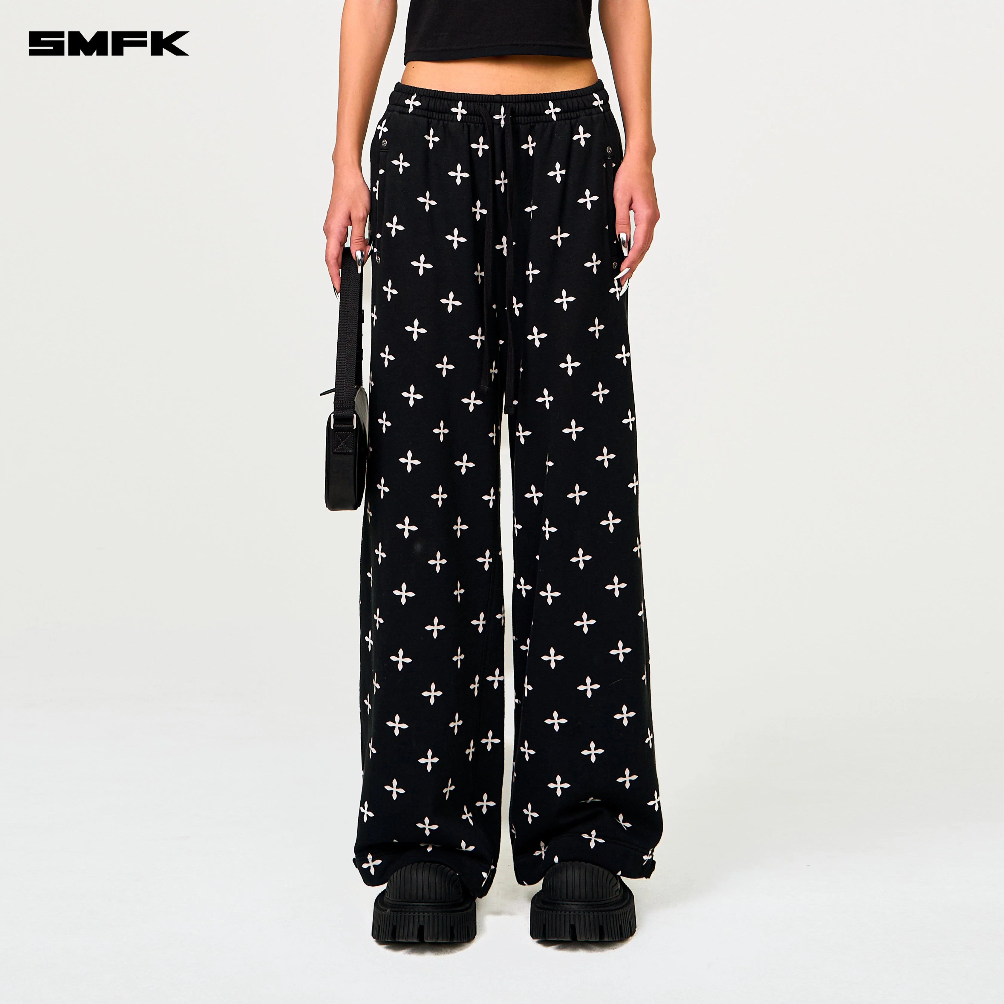 Compass Black Garden Wide-Leg Track Pants - Image 5