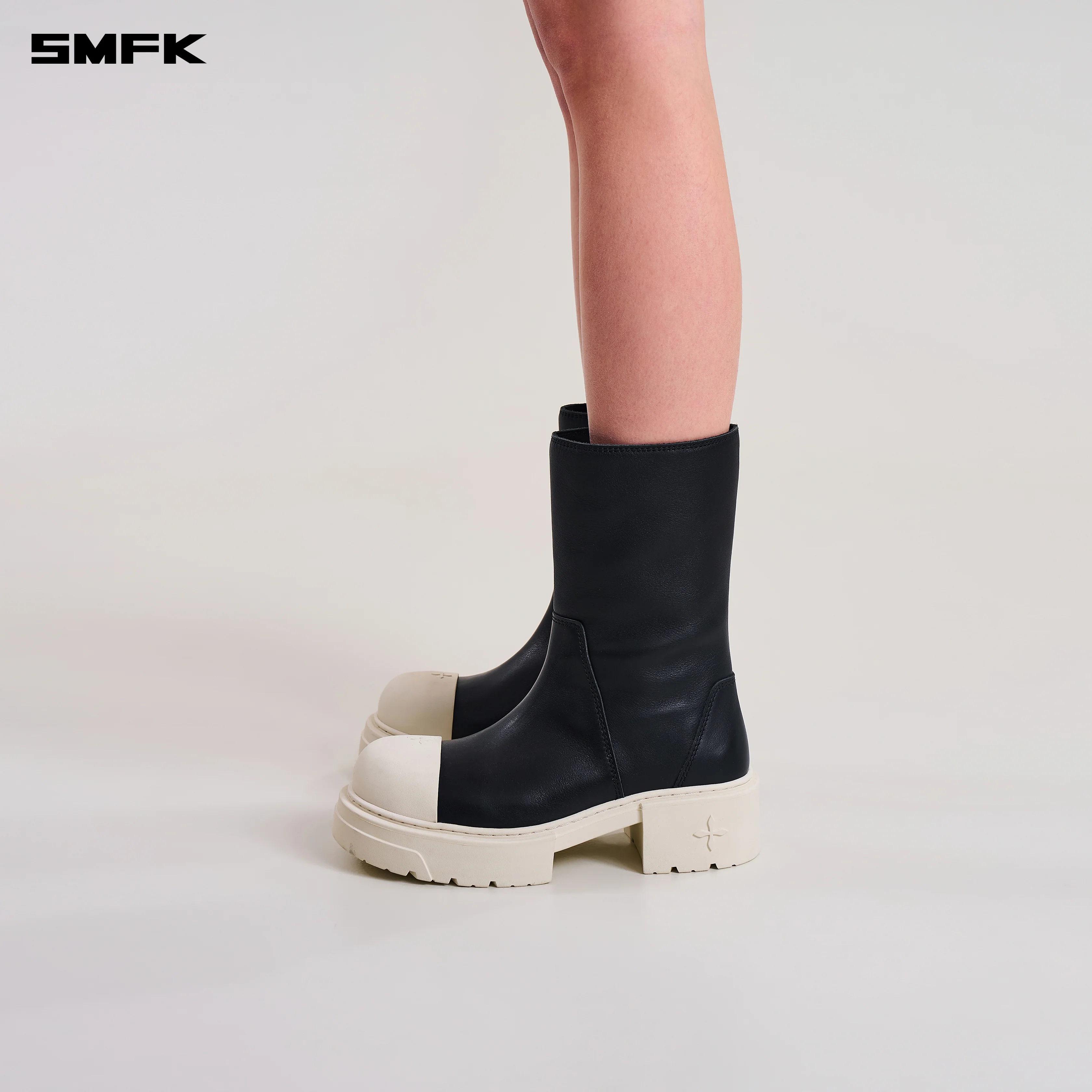 COMPASS KICK BOOTS/LEATHER BLACK WHITE - Image 3