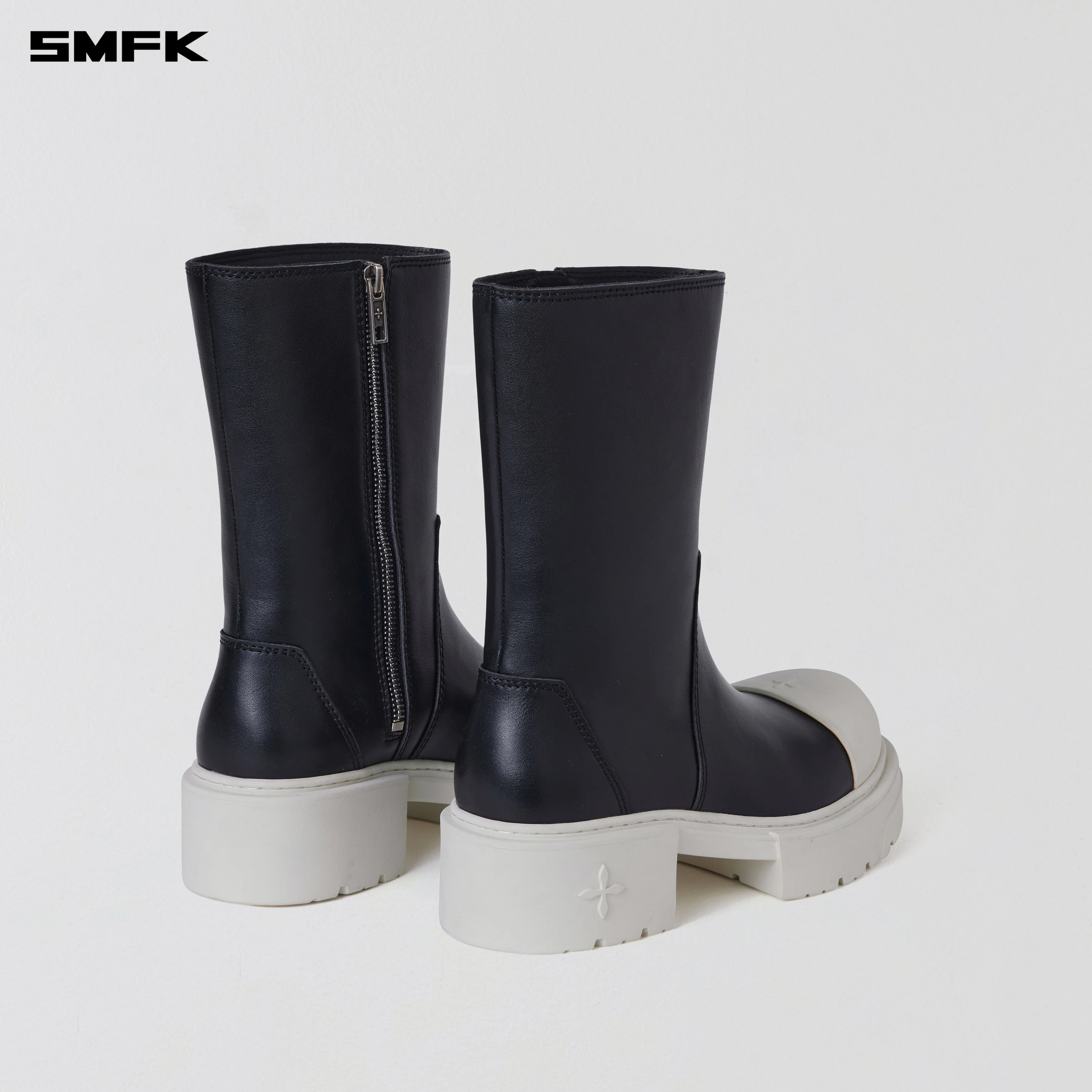 COMPASS KICK BOOTS/LEATHER BLACK WHITE - Image 6