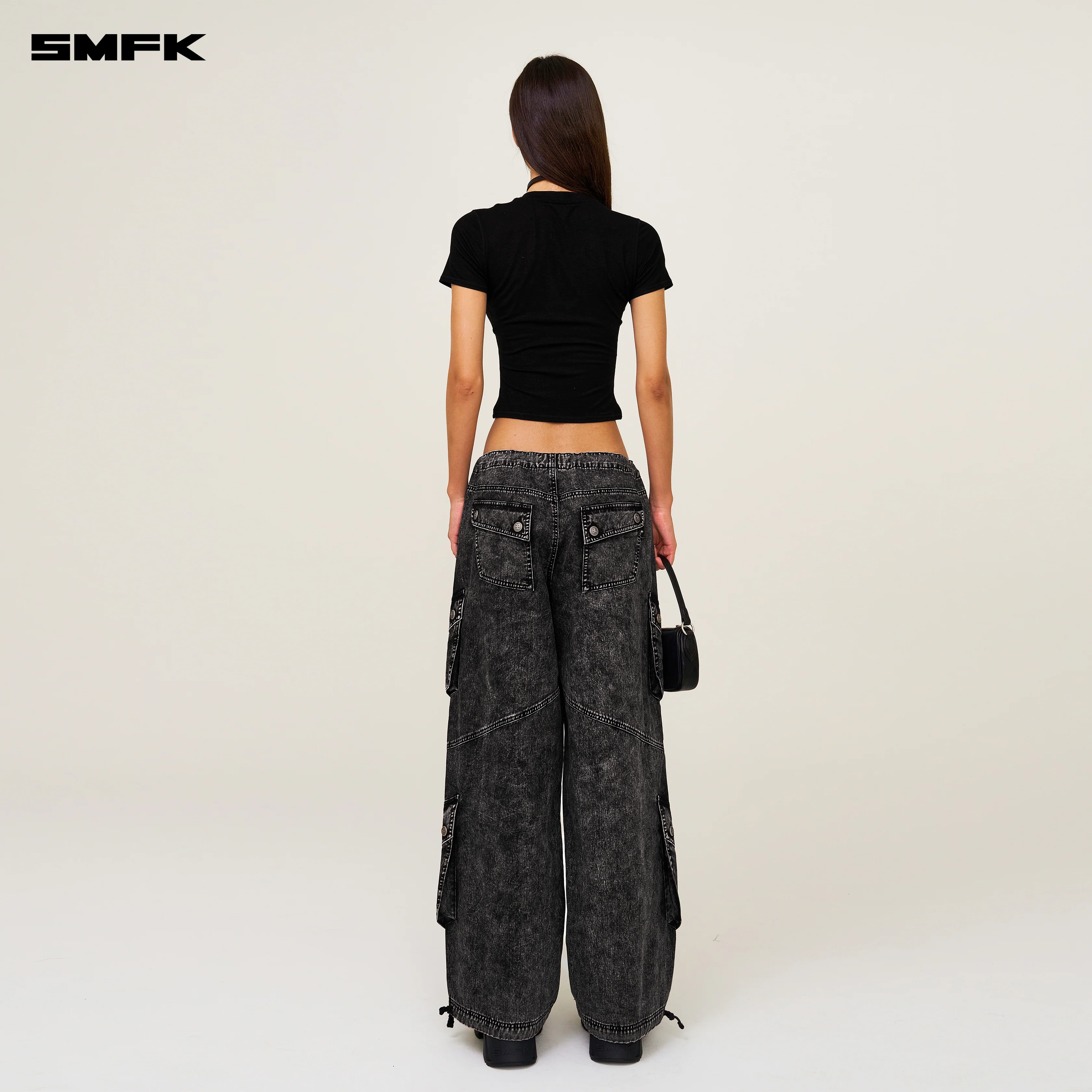 FUTURE SMFK Ripple Waist Sports Tee Black - Image 3