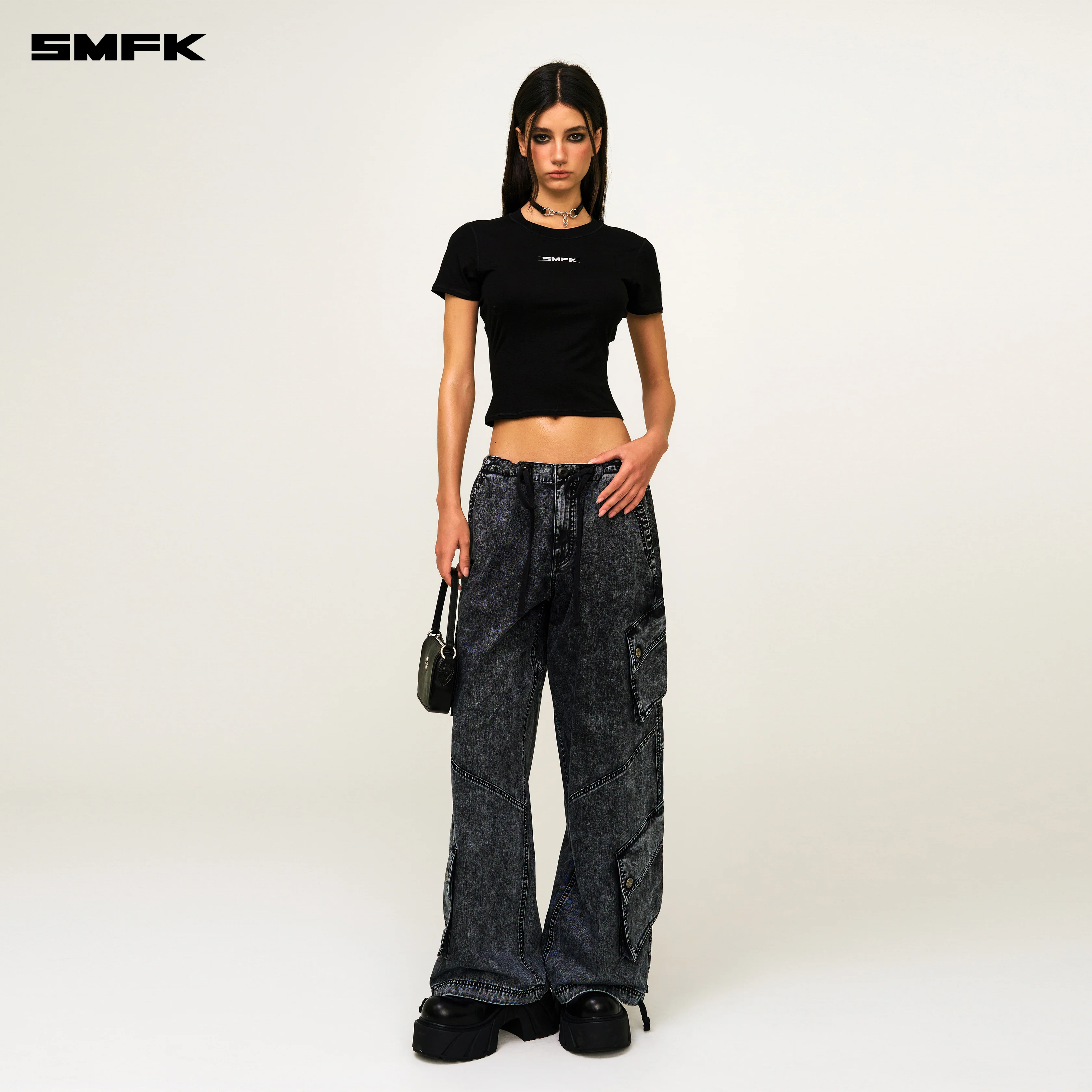 FUTURE SMFK Ripple Waist Sports Tee Black - Image 4