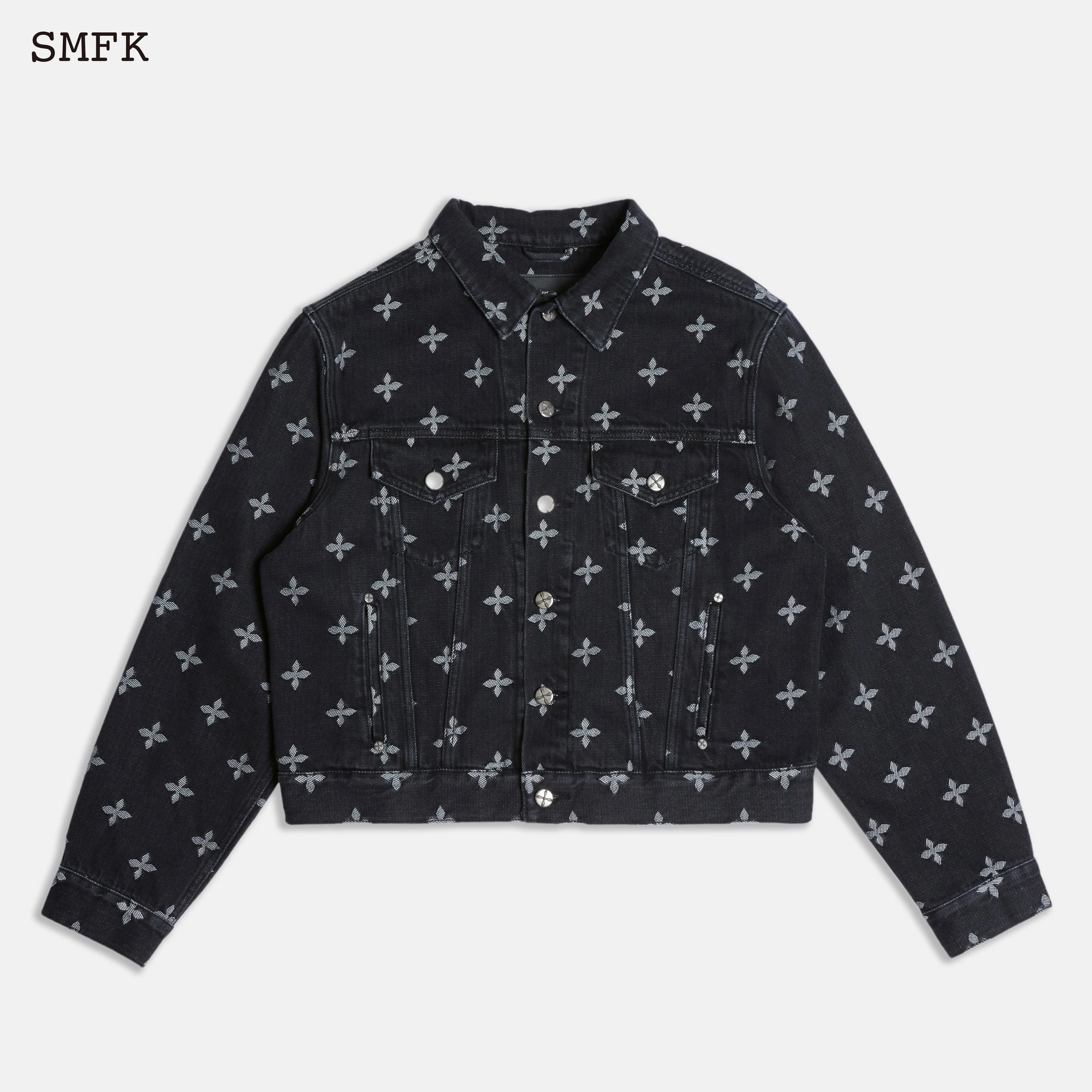 Garden Jacquard Denim Short Jacket - Image 4