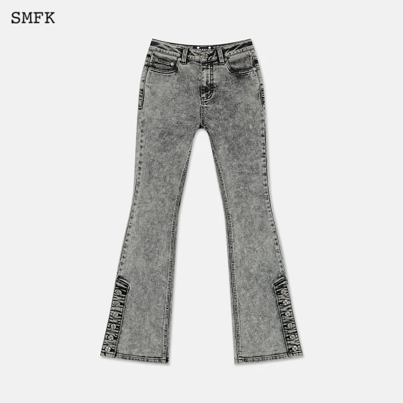 Mermaid Biker Jeans Black Grey - Image 4