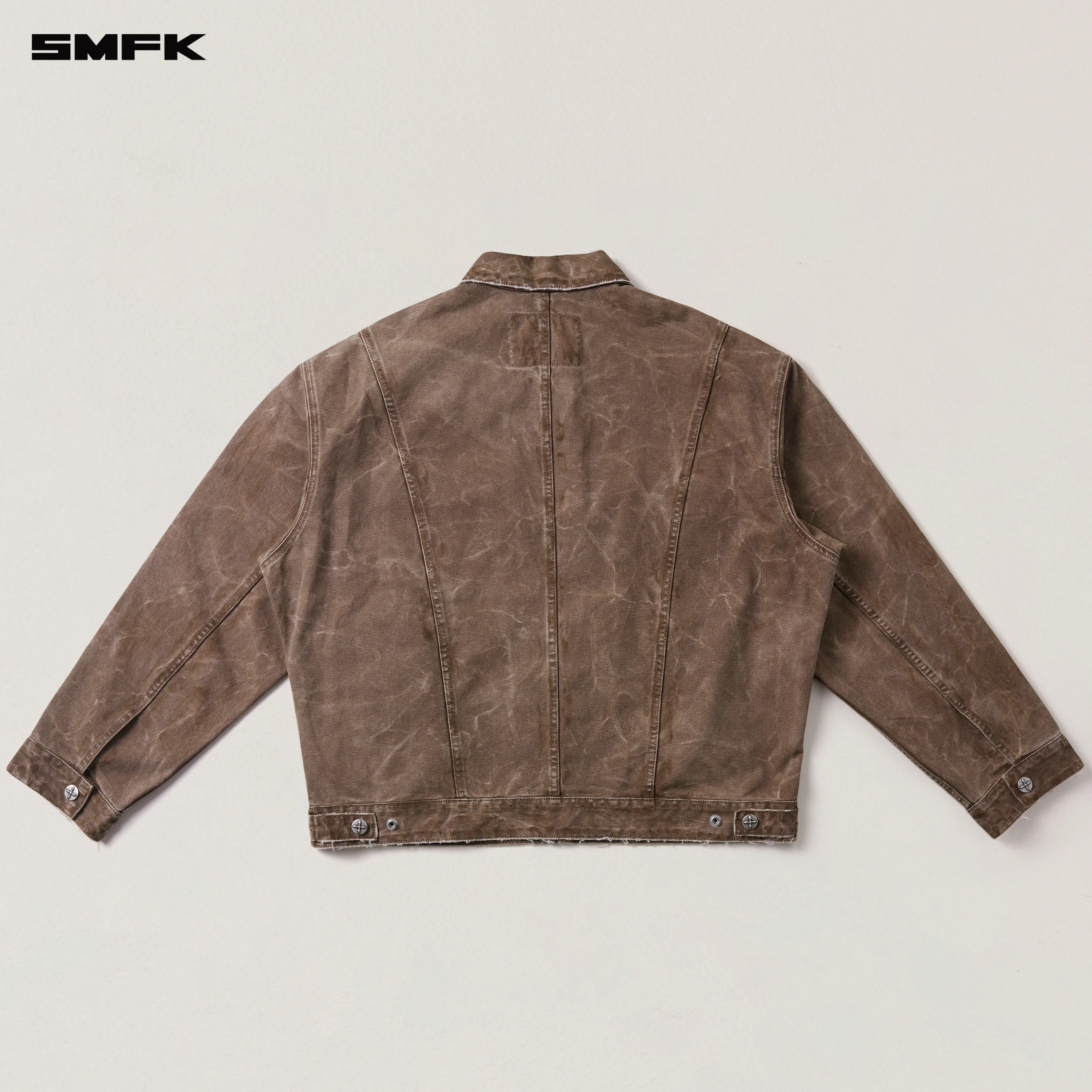 RAGE-WILD ORIGIN HANDCRAFT LOOSE CARGO JACKET/GARMENT DYED SHADOW BROWN - Image 6