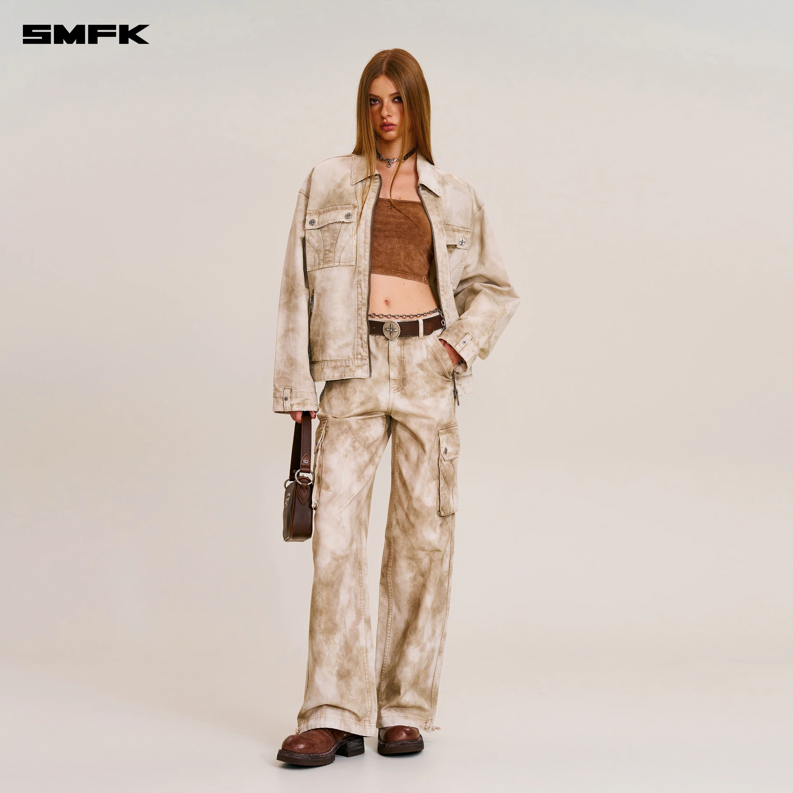 RAGE-WILD ORIGIN HANDCRAFT LOOSE CARGO JACKET/GARMENT DYED WILD BROWN - Image 4