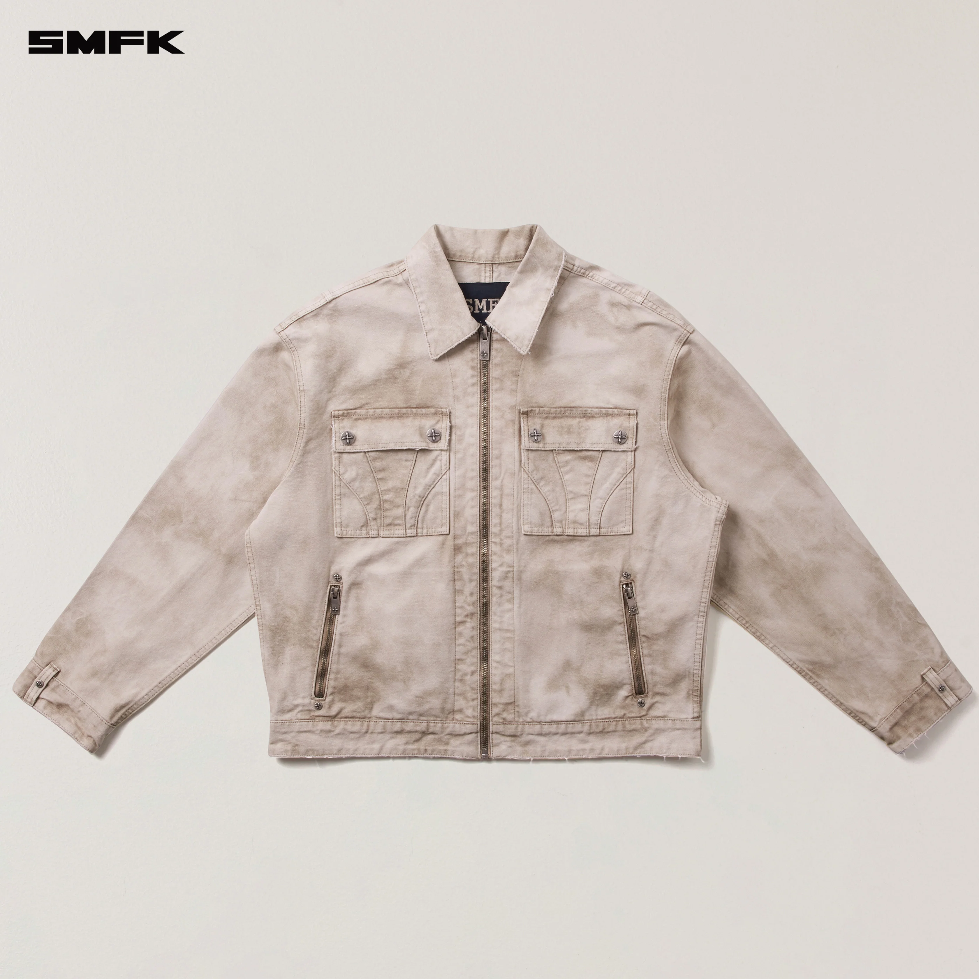 RAGE-WILD ORIGIN HANDCRAFT LOOSE CARGO JACKET/GARMENT DYED WILD BROWN - Image 5