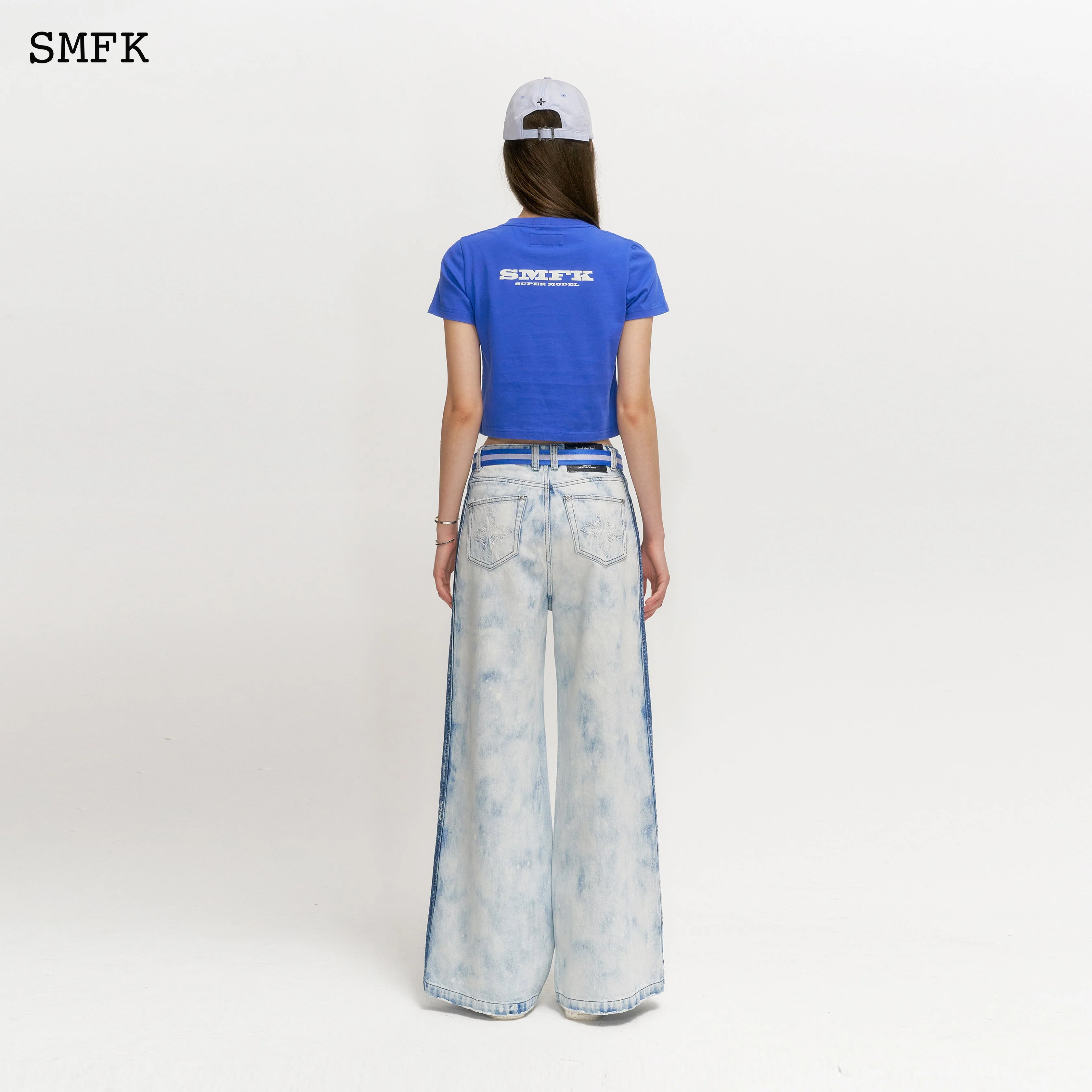 Skinny Model Dark Blue Tight T-shirt - Image 3